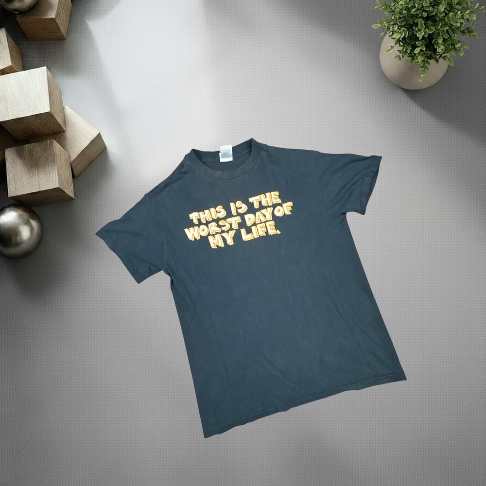 Vintage Tennessee River Graphic Tee Navy‎ Worst Day Of My Life Y2K Skater Size M